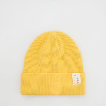 Reserved - Căciulă beanie cu petic - Galben