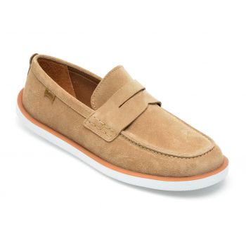 Mocasini CAMPER bej, K100889, din piele intoarsa
