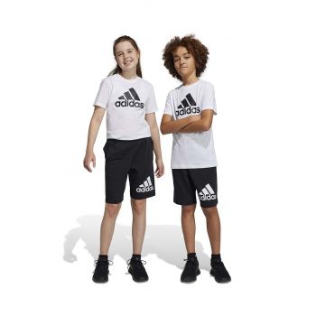 adidas pantaloni scurți din bumbac pentru copii U BL culoarea negru, talie reglabila