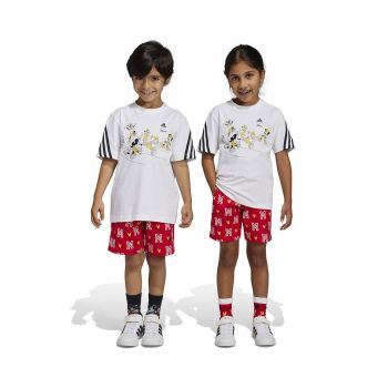 adidas set de bumbac pentru copii LK DY MM T culoarea alb
