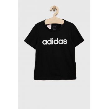 adidas tricou de bumbac pentru copii G LIN culoarea negru