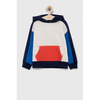 GAP bluza copii culoarea albastru marin, cu glugă, modelator