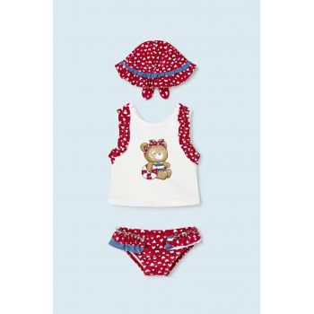Mayoral Newborn costum de baie din două piese pentru bebelusi culoarea rosu