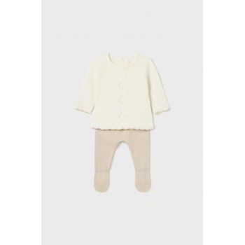 Mayoral Newborn set de bumbac pentru bebelusi culoarea bej