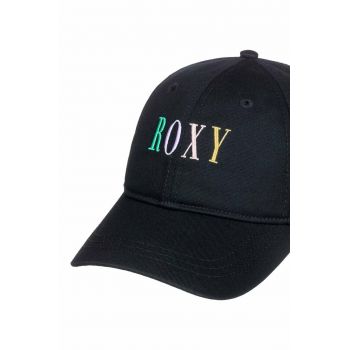 Roxy șapcă din bumbac pentru copii culoarea negru, cu imprimeu ieftina