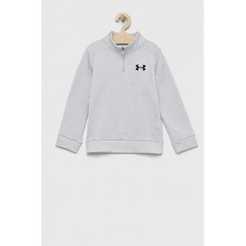 Under Armour bluza copii culoarea gri, neted