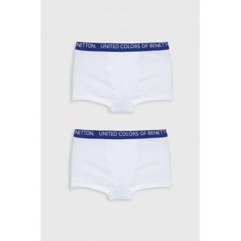 United Colors of Benetton boxeri copii 2-pack culoarea alb