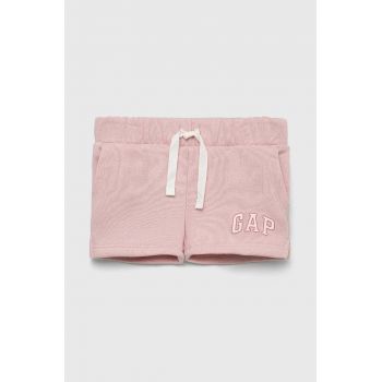 GAP pantaloni scurti copii culoarea roz, cu imprimeu, talie reglabila