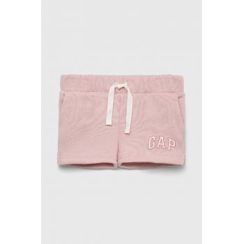 GAP pantaloni scurti copii culoarea roz, cu imprimeu, talie reglabila de firma originali