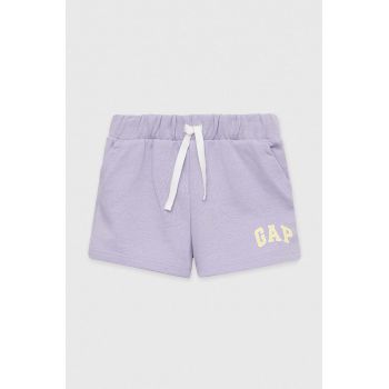 GAP pantaloni scurti copii culoarea violet, cu imprimeu, talie reglabila