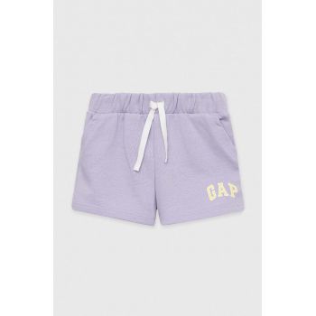 GAP pantaloni scurti copii culoarea violet, cu imprimeu, talie reglabila ieftini