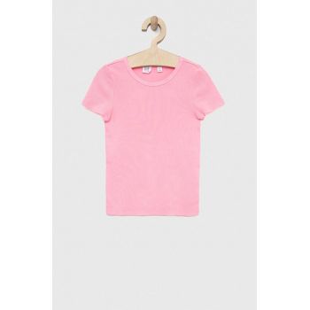 GAP tricou de bumbac pentru copii culoarea roz