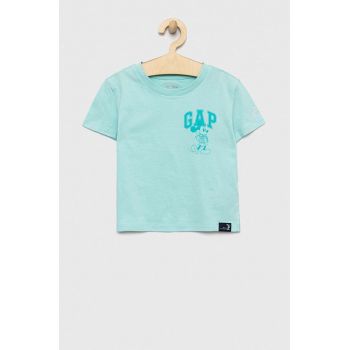 GAP tricou de bumbac pentru copii x Disney culoarea turcoaz de firma original