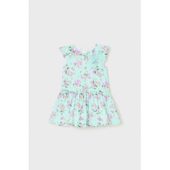 Mayoral rochie bebe culoarea turcoaz, mini, evazati