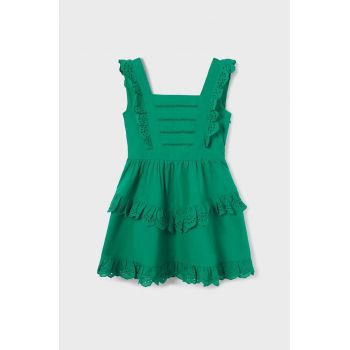 Mayoral rochie fete culoarea verde, mini, evazati ieftina
