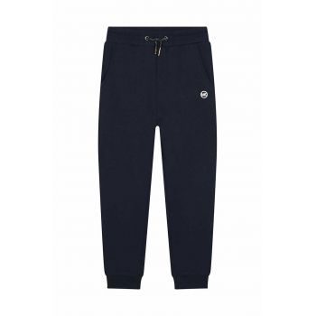 Michael Kors pantaloni de trening din bumbac pentru copii culoarea albastru marin, neted