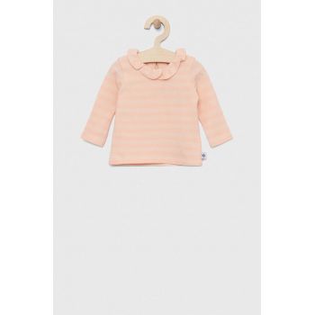 United Colors of Benetton longsleeve copii culoarea roz ieftin