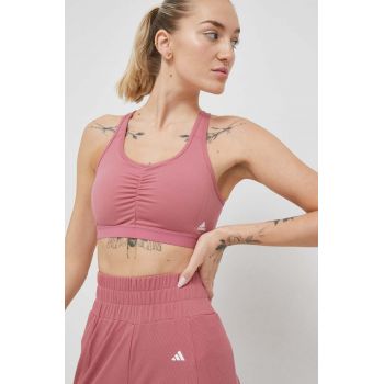 adidas Performance sutien yoga Coreessentials culoarea roz, neted