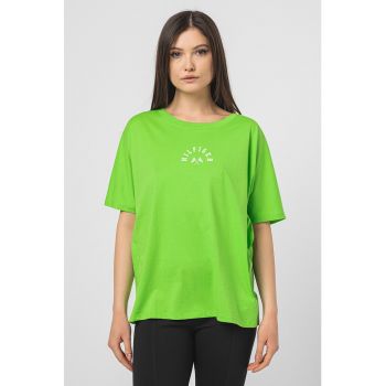 Tricou relaxed fit cu imprimeu logo - pentru fitness