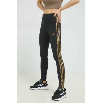 adidas colanti femei, culoarea negru, cu imprimeu