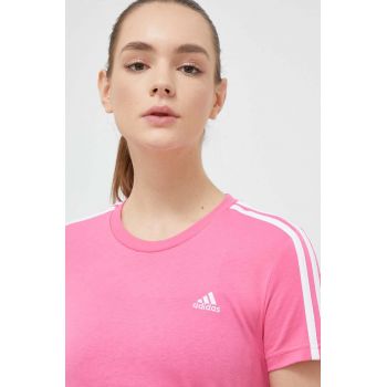 adidas tricou din bumbac culoarea roz