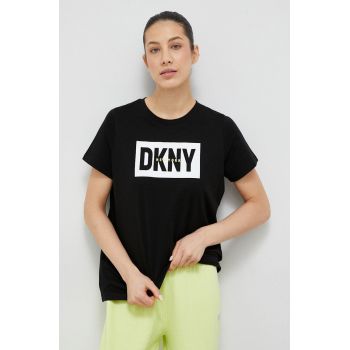 Dkny tricou din bumbac culoarea negru