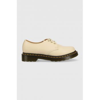 Dr. Martens pantofi de piele 1461 femei, culoarea bej, cu platformă DM24256292