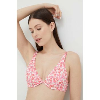 Hollister Co. sutien de baie culoarea roz, cupa moale