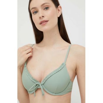 Hollister Co. sutien de baie culoarea verde, cupa usor rigidizata