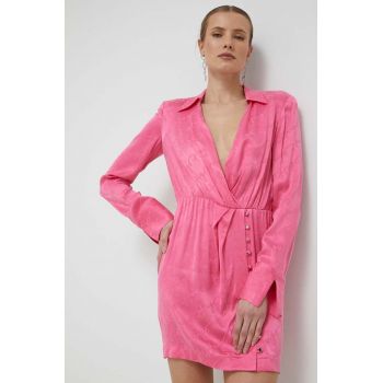 HUGO rochie culoarea roz, mini, mulata de firma originala