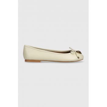 Kurt Geiger London balerini de piele Eagle Ballerina culoarea bej, 9790641109