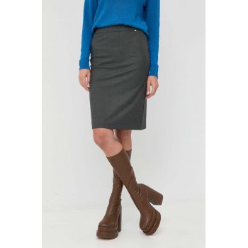 MAX&Co. fusta culoarea gri, mini, creion