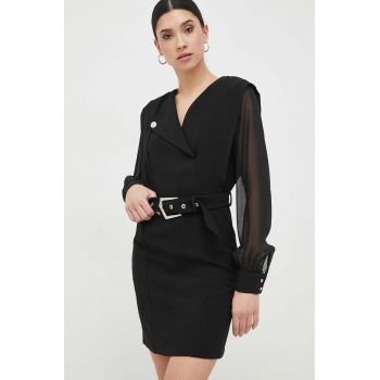 Morgan rochie culoarea negru, mini, drept de firma originala