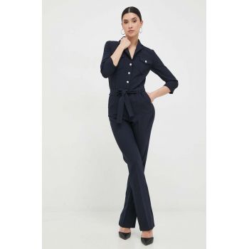 Morgan salopeta culoarea albastru marin, cu guler
