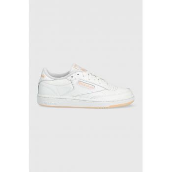 Reebok Classic sneakers din piele CLUB C 85 culoarea alb, GZ9790 GZ9790-WH/WH/ORG