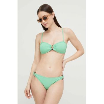 Roxy costum de baie din două piese culoarea verde, cupa usor rigidizata