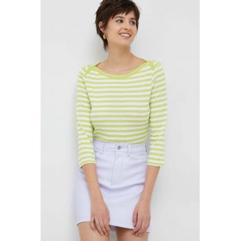 United Colors of Benetton longsleeve din bumbac culoarea verde