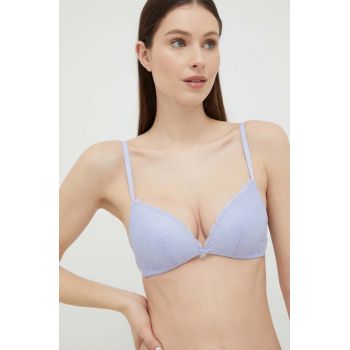 United Colors of Benetton sutien culoarea violet, dantela, neted