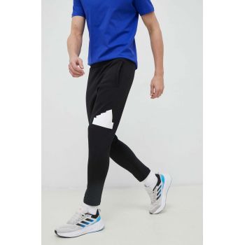 adidas pantaloni de trening culoarea negru, cu imprimeu ieftini