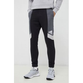 adidas pantaloni de trening culoarea negru, modelator