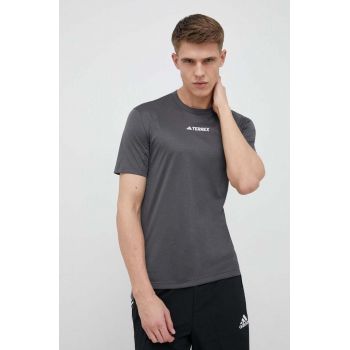 adidas TERREX tricou sport Multi culoarea gri, neted ieftin