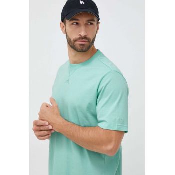 adidas tricou din bumbac culoarea verde, neted