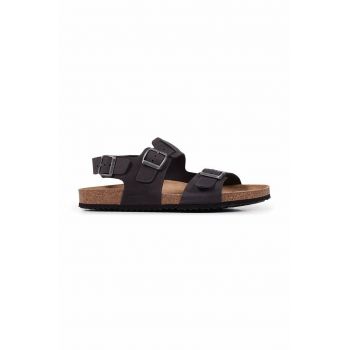 Geox sandale din piele intoarsa U SANDAL GHITA A barbati, culoarea negru, U159VA 00032 C9999 de firma originale