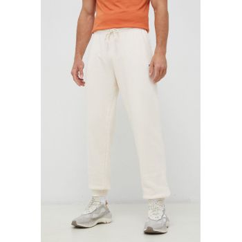 Reebok Classic pantaloni de trening din bumbac culoarea bej, uni HS9153-NONDYE de firma originali