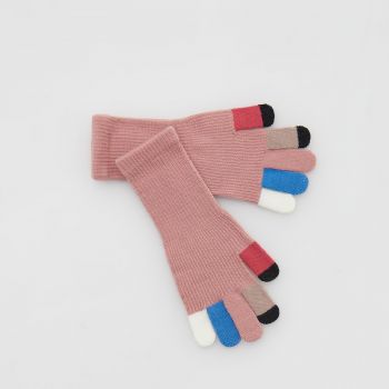 Reserved - Mănuși cu adaos de lână - Roz
