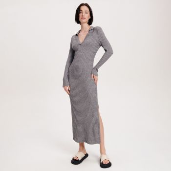 Reserved - Rochie din tricot reiat - Gri Reserved - Rochie din tricot reiat - Gri