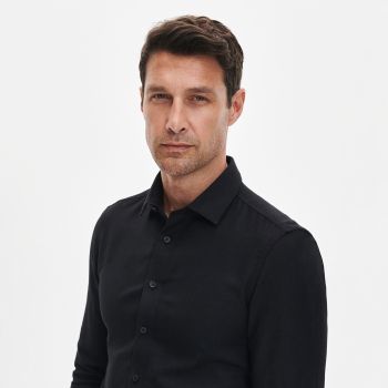 Reserved - Cămașă slim fit cu conținut ridicat de bumbac - Negru