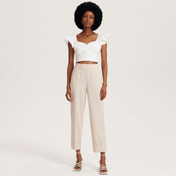 Reserved - Pantaloni eleganți, la dungă - Bej Reserved - Pantaloni eleganți, la dungă - Bej