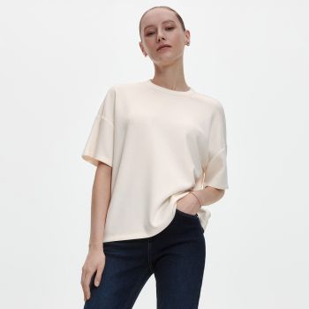 Reserved - Tricou boxy - Ivory