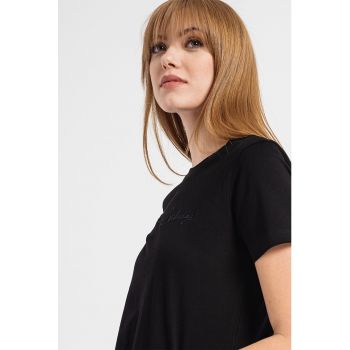 Tricou din bumbac cu broderie logo